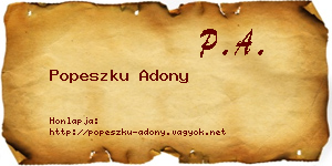 Popeszku Adony névjegykártya